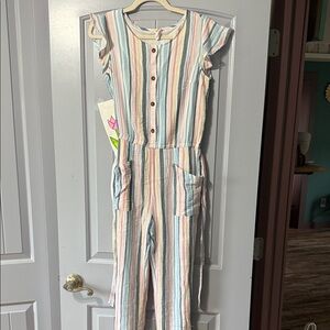 NWT Justice Striped Jumpsuit